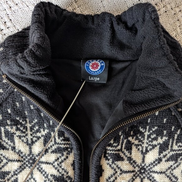 ICEWEAR Iceland 100% Worsted Wool Full Zip Sweater Jacket Lined Women L Men S/M - Picture 6 of 8